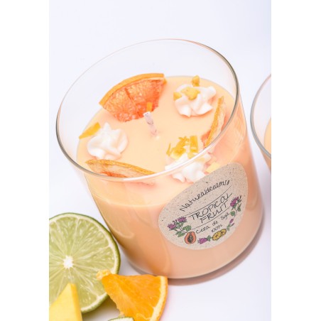 Vela Cera de Soja Tropical Fruit - Fruta Tropical - Artesana - NaturalDreams8 - Hecho a Mano - 270ml