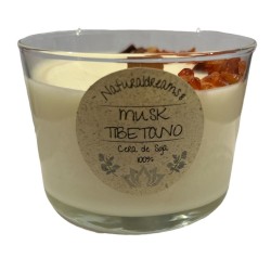 Vela de cera de soja com almíscar tibetano -...