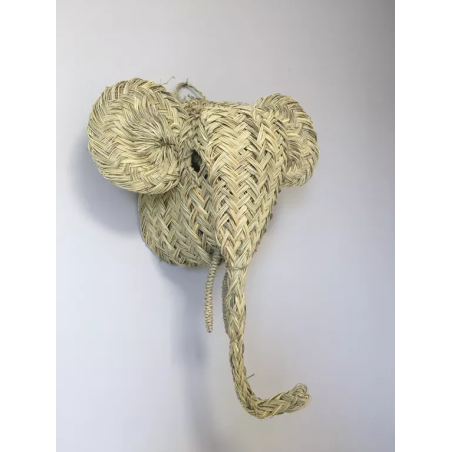 CABEZA DE ELEFANTE DECORATIVA - MIMBRE - ESPARTO