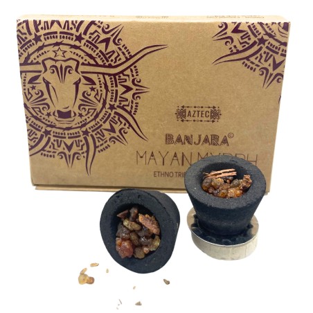 Copas de Resina de incienso Banjara - Mirra Maya - 6 copas - Hecho a Mano - Hecho en India