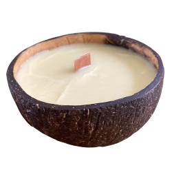 CANDELA CON GUSCIO DI COCCO - SPRAY MARINO -...