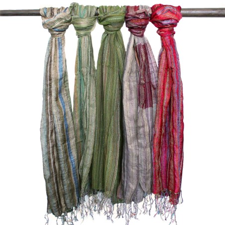 Bufandas Bohemias Indias - 22x72cm - Verdes al azar - 100% Algodón - 1 unidad