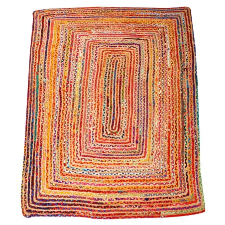 ALFOMBRA DE YUTE ESHA RUNNER COLORIDA - 120x180cm - ALGODÓN Y YUTE - HECHO A MANO EN INDIA
