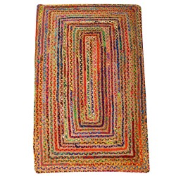 TAPIS COLORÉ ESHA RUNNER JUTE - 80x150cm -...