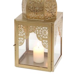 PORTAVELAS ORIENTAL MODENA ORO M - 45x15x15cm - FAROL ESTILO MARROQUÍ