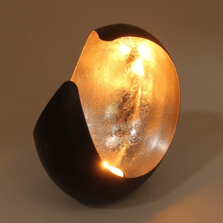PORTAVELAS FAROL ORIENTAL HILAL RAVI PLATA - 20x13x20cm - ESTILO MARROQUÍ - LAMPARA VIENTO