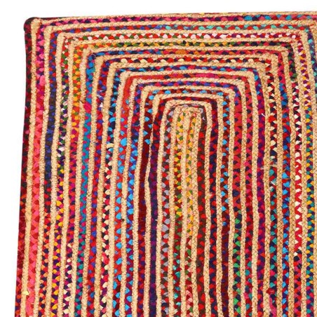 ALFOMBRA DE YUTE ESHA RUNNER COLORIDA - 60x110cm - ALGODÓN Y YUTE - HECHO A MANO EN INDIA