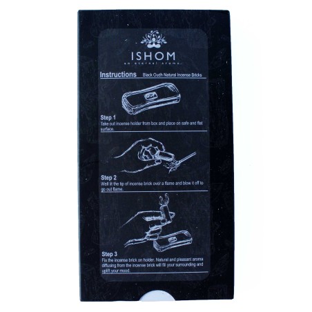 Ladrillos de Incienso Natural y Quemadores - Madera negra - Ishom - 1 cajetilla
