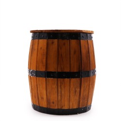 Taburet Butoi Bere - Natural - Lemn Albasia -...