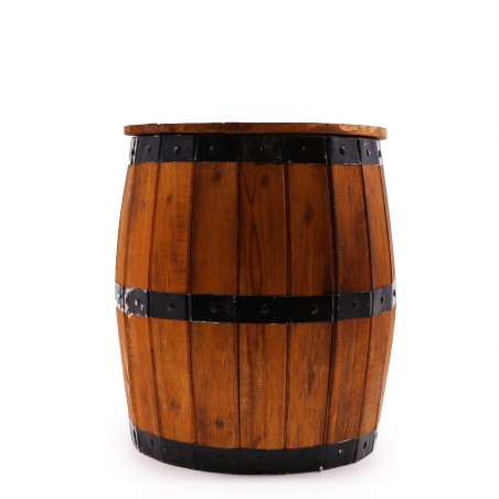 Taburete Barril de Cerveza - Natural - Madera de Albasia - 38x32cm
