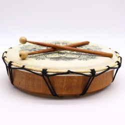 Tambor Chamánico Hamsa con dos baquetas - 30cm