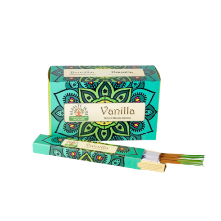 Incienso Namaste Masala Mandala Natural - Vainilla - Tradicional de India Agarbathi - Hecho a Mano