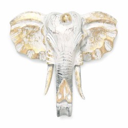 Large Elephant Head - Gold and White - Made in...