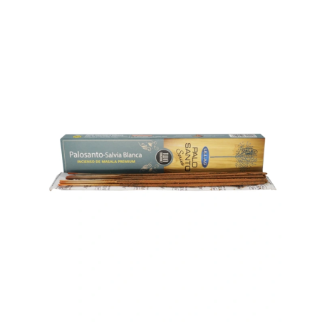 Incienso Palo Santo y Salvia Blanca Ullas Palo Santo Series Premium Masala Incense India - 1 cajetilla de 15gr.