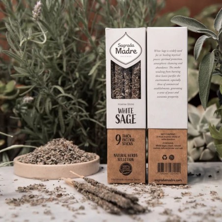 Kadzidło Najświętszej Matki Sahumerio - Biała Szałwia 9 grubych patyczków