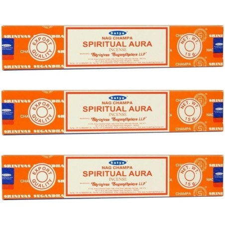 Lot 3x Encens Satya Spiritual Aura - Aura Espiritual - 3 paquets de 15gr.