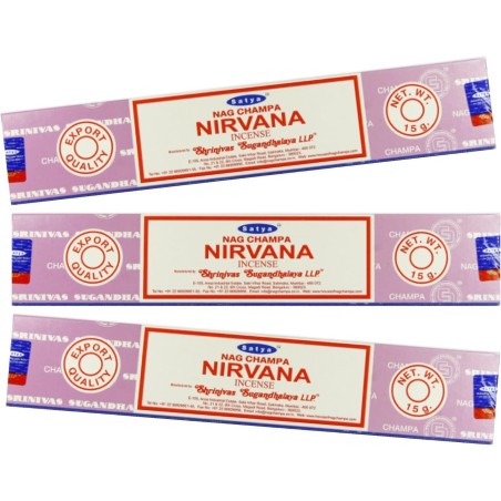 Lote 3x Incienso Satya Nirvana - 3 cajetillas de 15gr.