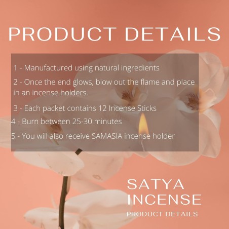 Lote 3x SATYA Frankincense - Incienso + 1 porta incienso de madera de mango