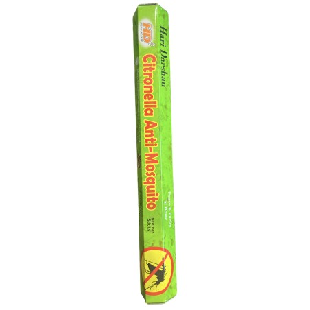 HD Incienso Citronela Anti-Mosquitos - Hari Darshan - Indian Incense - 1 cajita de 20 barritas