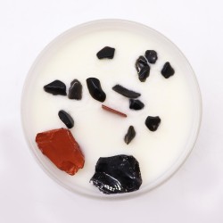 Velas de Cristal de Chakra - Chakra de la Raíz - Cera de Soja - 10x6cm - 23h de combustión