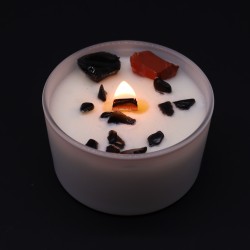Velas de Cristal de Chakra - Chakra de la Raíz - Cera de Soja - 10x6cm - 23h de combustión