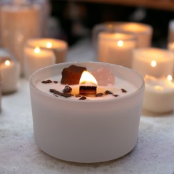 Velas de Cristal de Chakra - Chakra del Sacro - Cera de Soja - 10x6cm - 23h de combustión