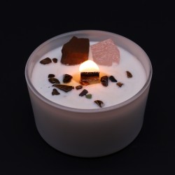Velas de Cristal de Chakra - Chakra del Sacro - Cera de Soja - 10x6cm - 23h de combustión