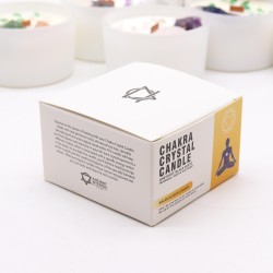 Velas de Cristal de Chakra - Chakra del Plexo Solar - Cera de Soja - 10x6cm - 23h de combustión
