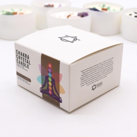 Velas de Cristal de Chakra - Siete Chakras - Cera de Soja - 10x6cm - 23h de combustión
