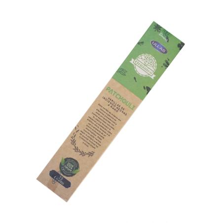 Encens Ulles de Pachulí - Patchouli - Fet a mà - 25gr - Fet a Índia - 100% Natural - ULLAS Encens Orgànic