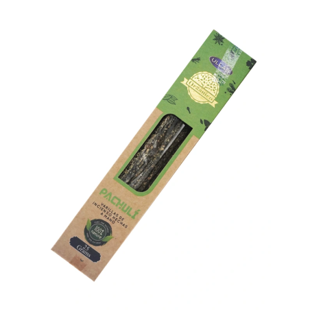 Incienso Ullas de Pachulí - Patchouli - Hecho a mano - 25gr - Hecho en India - 100% Natural - ULLAS Incienso Orgánico