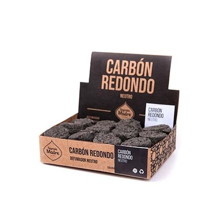 NEUTRAL ROUND CHARCOAL SAGRADA MADRE - 24 units - LITURGICAL CABON - FOR SMOKING, INCENSE STICKS, RESINS, HERBS...