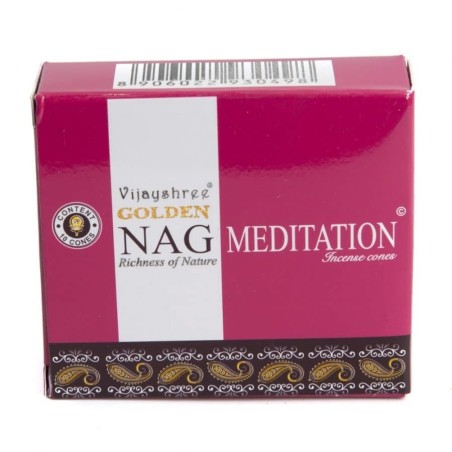 GOLDEN NAG Conos Incienso Meditación - Cajita de 10 conos