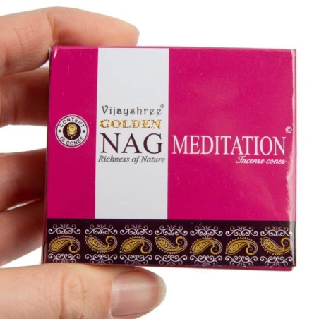 GOLDEN NAG Conos Incienso Meditación - Cajita de 10 conos
