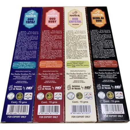 NOOR Räucherstäbchen-Set - 4 Packungen à 15gr.