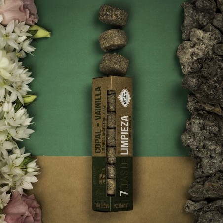 Pastillas Defumación Activada 7 días de Limpieza Copal Vainilla - Limpieza Ancestral Paz - Sagrada Madre