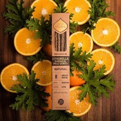 Incienso Citronela, Naranja y Palo Santo Natural Sagrada Madre - Sahumerio 8 varillas gruesas Ecológico