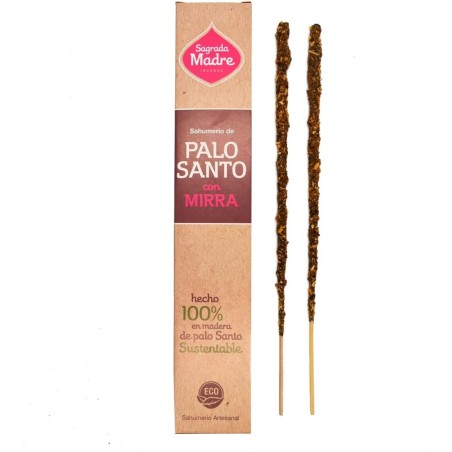 Incienso Palo Santo con Mirra Sagrada Madre - Sahumerio 8 varillas gruesas
