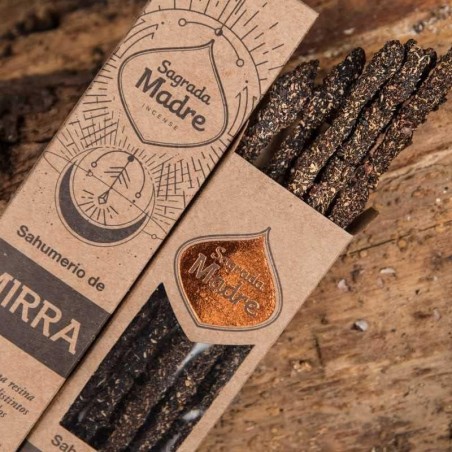Incienso Mirra Natural Sagrada Madre - Sahumerio 8 varillas gruesas Ecológico