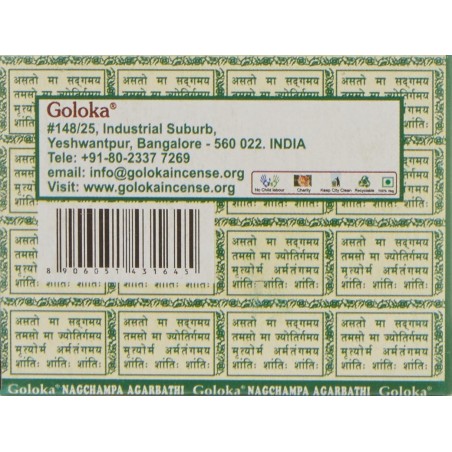 GOLOKA Conos de Incienso Patchouli - 1 cajita de 10 unidades