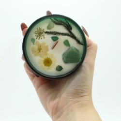 Vela Mágica con Flores y Gemas Hop Hare - El Mago - Vela Cera de Soja hecha a mano - 8,8x5cm