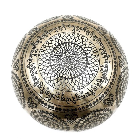Cuenco Tibetano Curativo Grabado - 21cm - Om & Buda