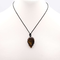 Colgante de lágrima de piedras preciosas entrelazada - Ojo de tigre