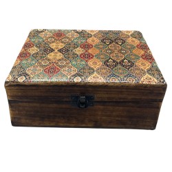 Caja de Madera Grande de Cerámica Esmaltada -...