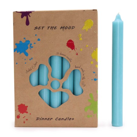 Joc de Veles de Taula de Color Sòlid - Pack de 21 - Aqua Rústic