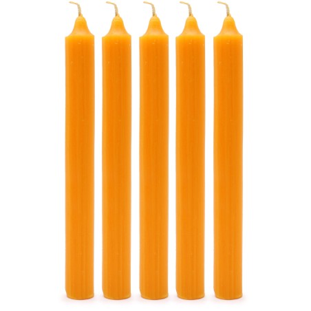 Zestaw świec stołowych w jednolitym kolorze – opakowanie 21 sztuk – rustykalny uchwyt