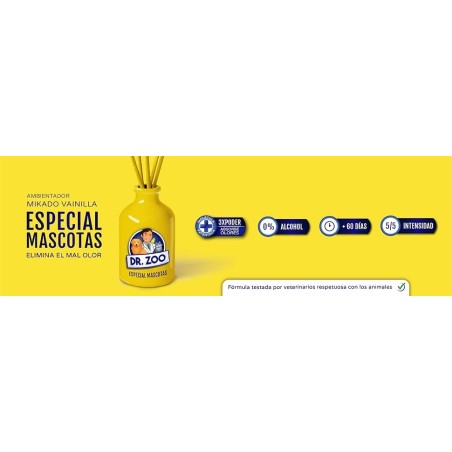 Pack 2x DR ZOO Ambientador Mikado Vainilla - Especial Mascotes - Absorbeix olors de Mascotes - 40ml