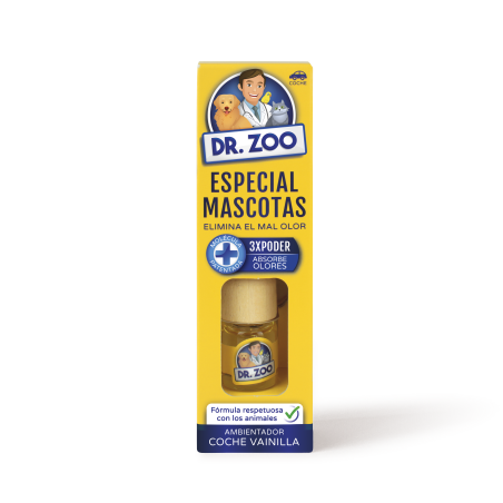 DR ZOO Ambientador Cotxe Vainilla - Especial Mascotes - Absorbeix olors de Mascotes