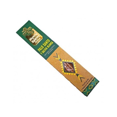 Sahumerio Palo Santo und Weißer Salbei Weihrauch - Mystische Geister - Handgefertigt - 8 Stäbe - Reinigung und Reinigung der Ene