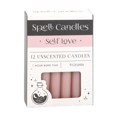 VELAS HECHIZO SPELL CANDLES - SELF LOVE - HECHIZO AMOR - PAQUETE 12 VELAS ROSAS- SPIRIT OF EQUINOX